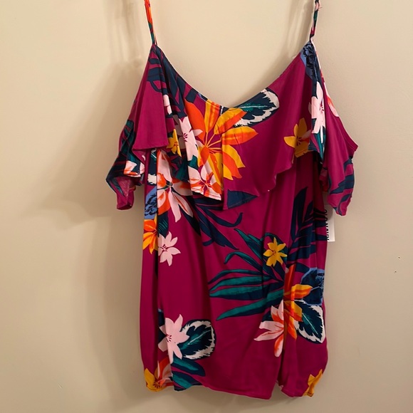 Old Navy Floral Off Shoulder Top-Size Large - Picture 1 of 3